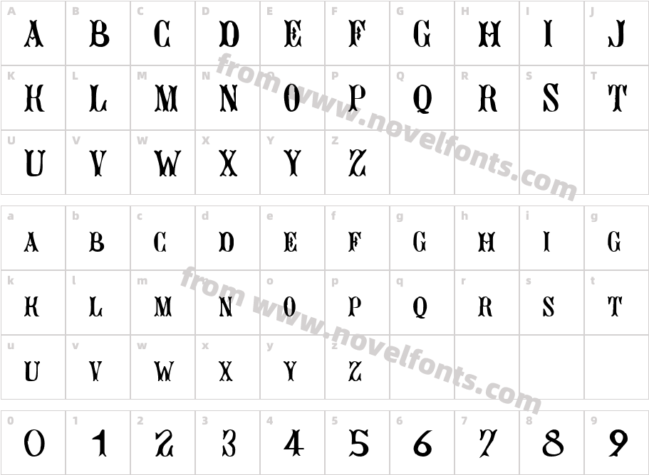 Bujardet Freres (Unregistered)Character Map