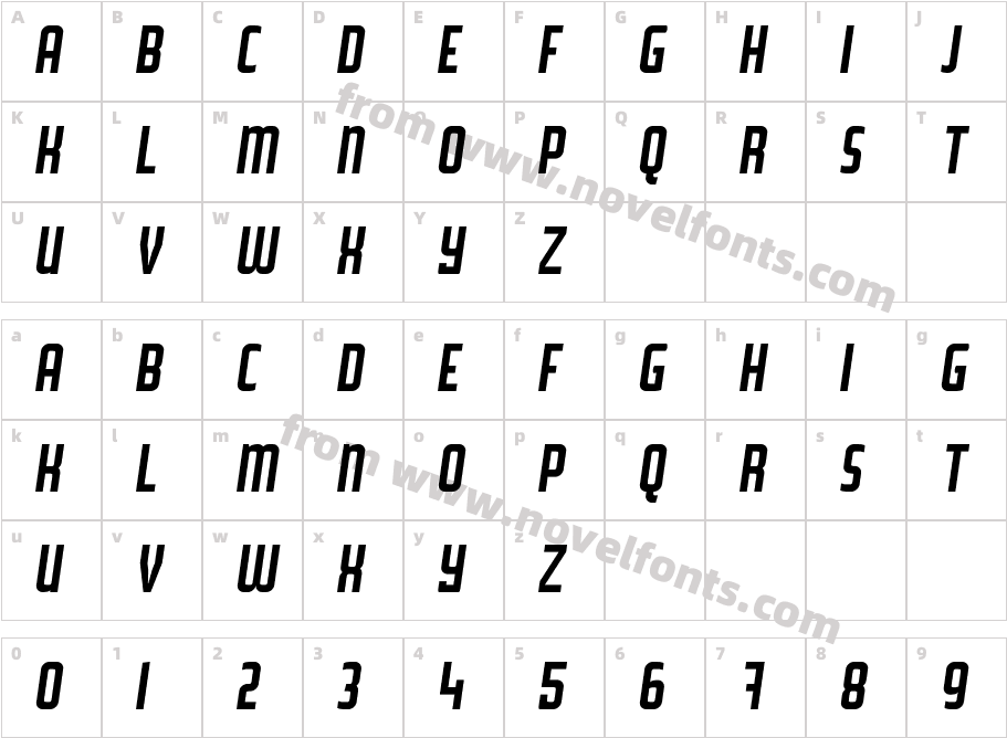 WLM Poster Type ItalicCharacter Map