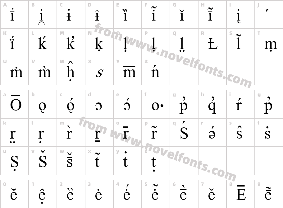 WP Accent SerifCharacter Map