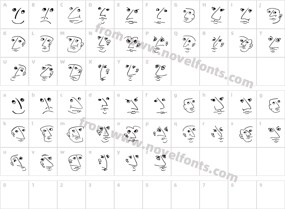 Wacofaces04Character Map