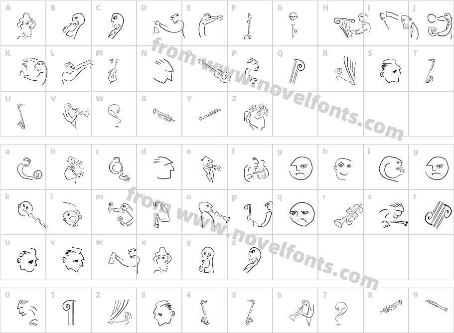 WacomusishCharacter Map