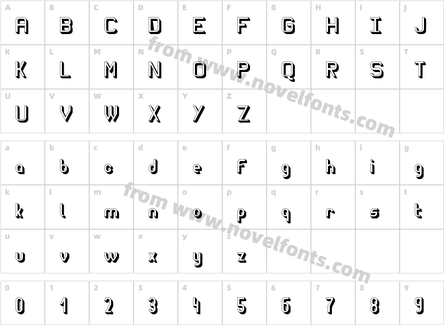 Wagon Sans Two ShadedCharacter Map