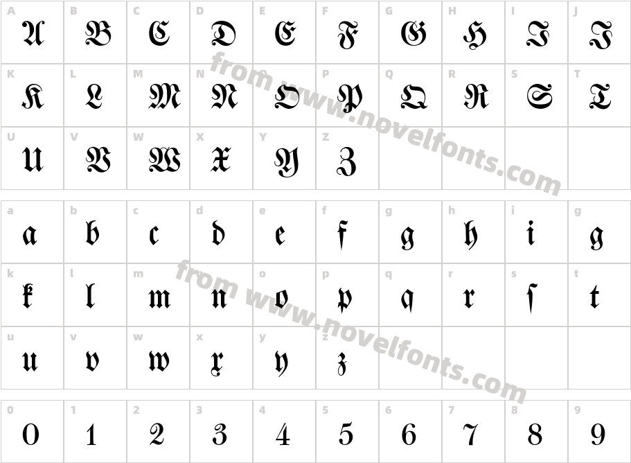 Walbaum FrakturEFCharacter Map