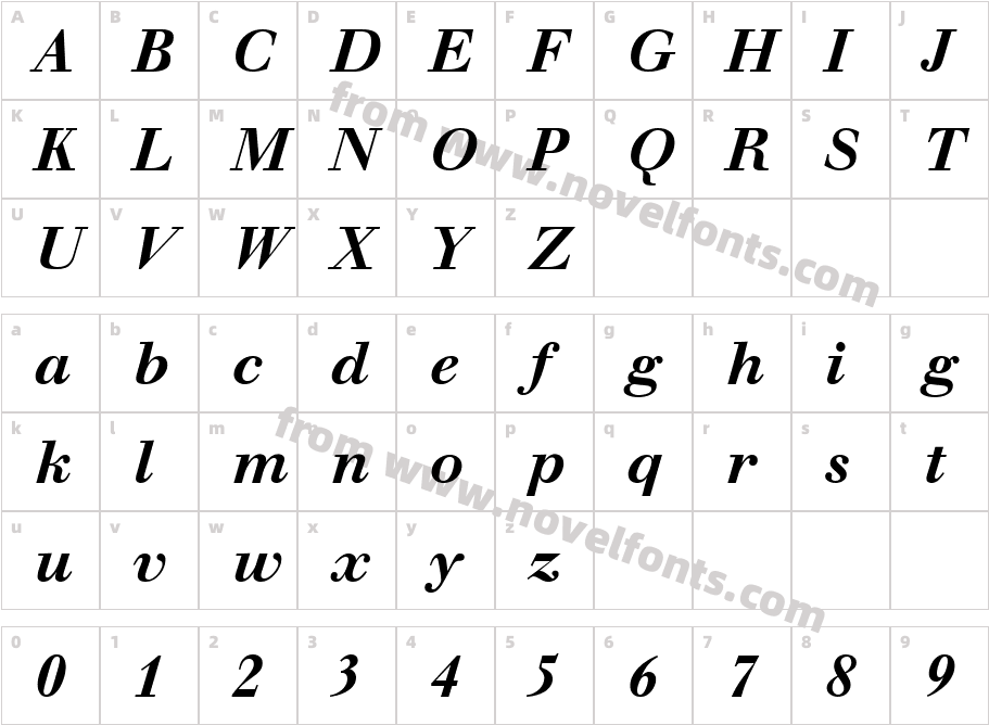 Walbaum S Si Bold ItalicCharacter Map