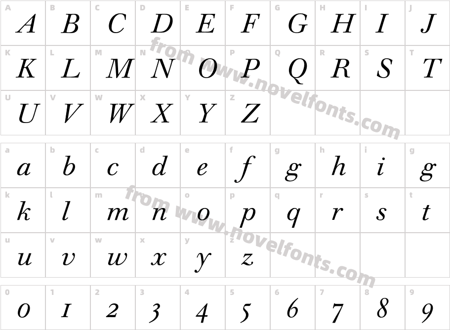 Walbaum Standard ExpertBQ Italic OsFCharacter Map