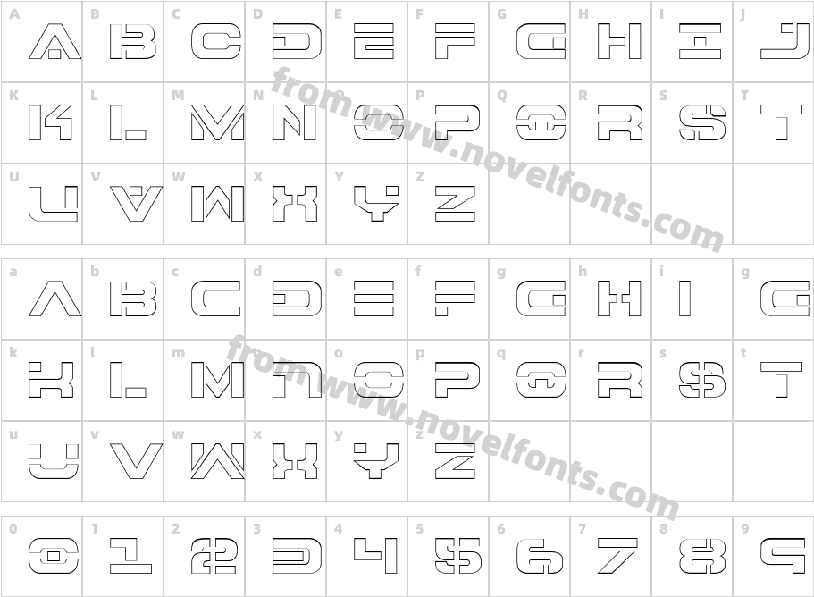 7th Service OutlineCharacter Map