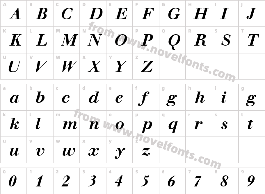 WalbaumSSK Bold ItalicCharacter Map