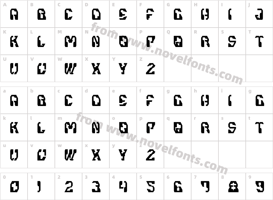 Wantech RegularCharacter Map