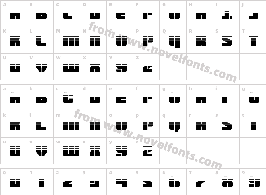 Warp Thruster Half Tone RegularCharacter Map