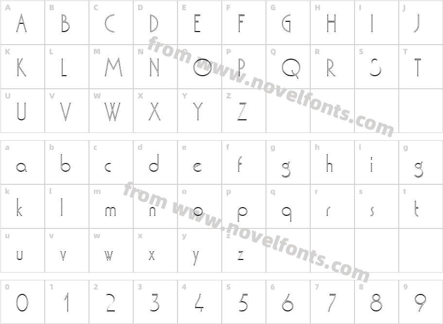 WashingtonD Extr Ligh Ou1Character Map