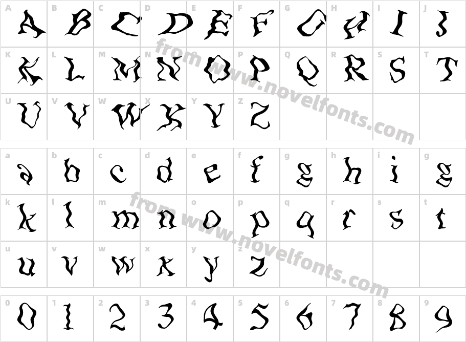 Wave RegularCharacter Map