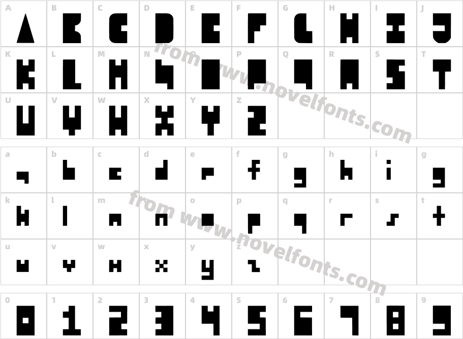 8-bit Block PartyCharacter Map