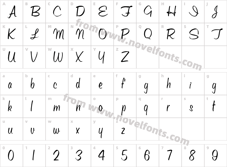 Well Oiled Regular ttconCharacter Map