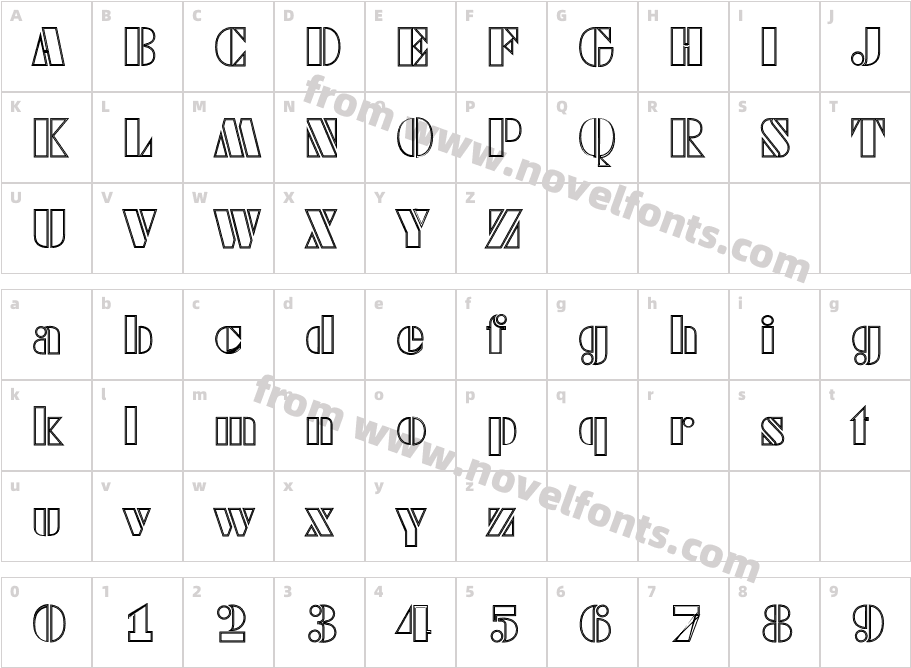 Wendy Becker Open Outline RegularCharacter Map