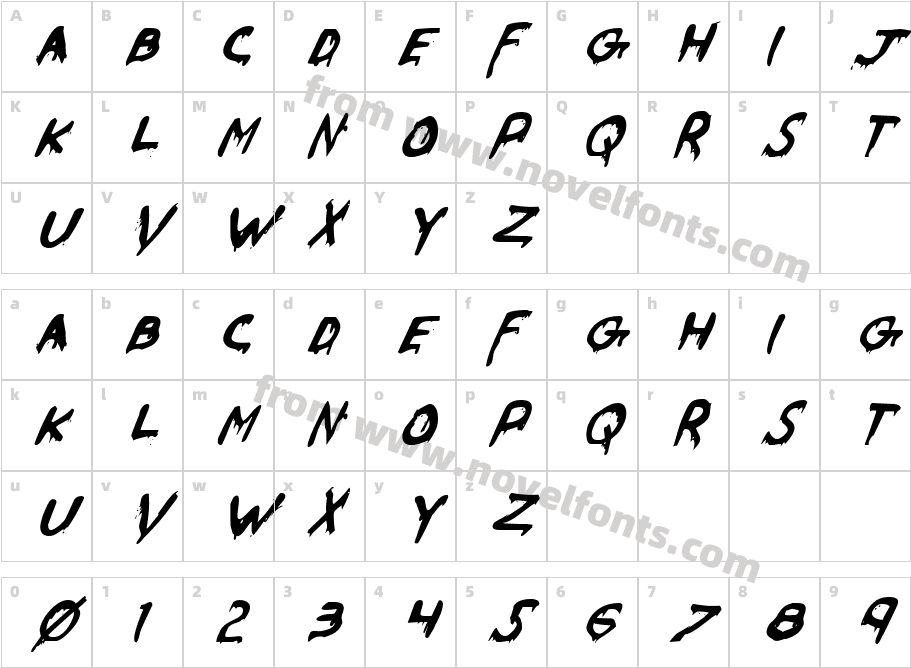 Were Beast ItalicCharacter Map