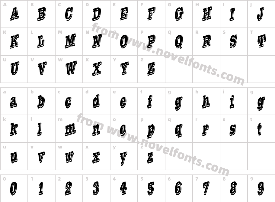 Western SlantCharacter Map