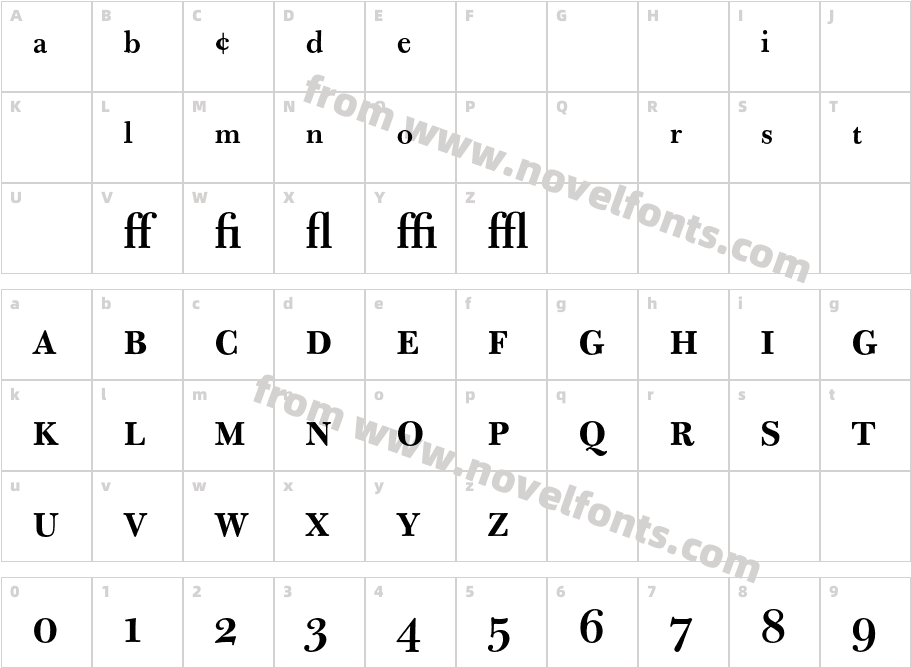 Bulmer MT SemiBold ExpertCharacter Map