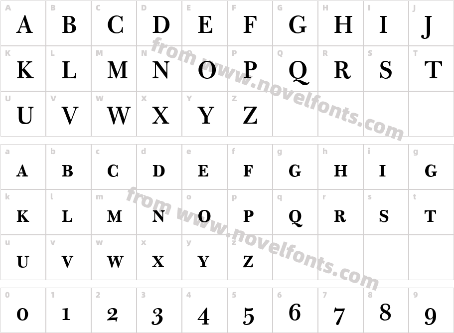 Bulmer MT SemiBold SCCharacter Map