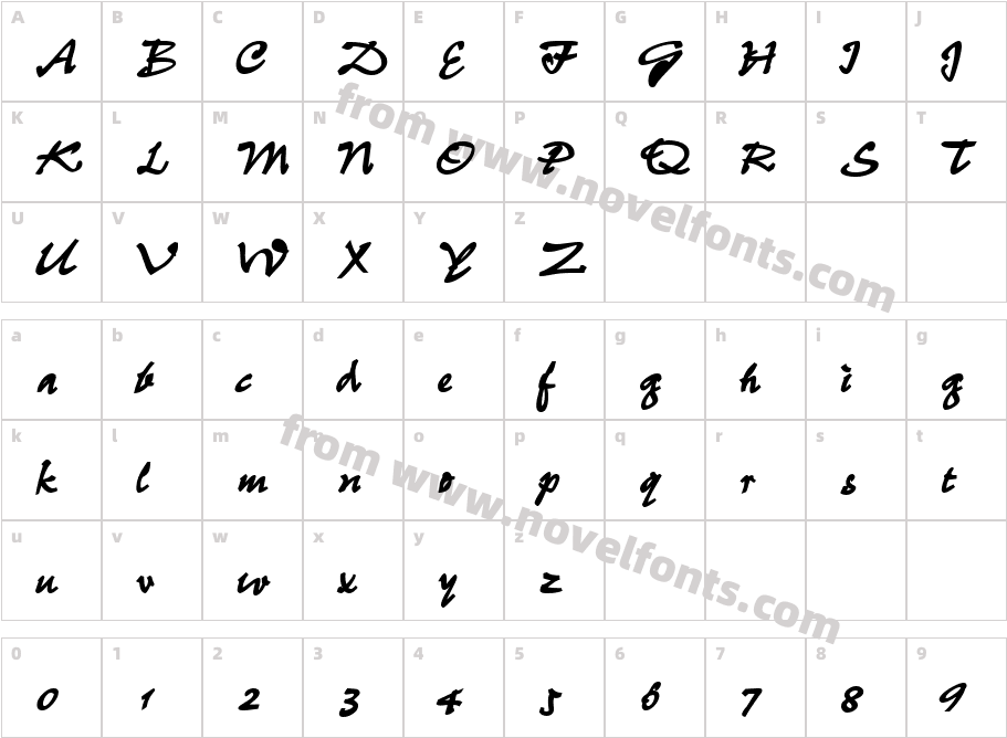 WheedleSSK BoldCharacter Map