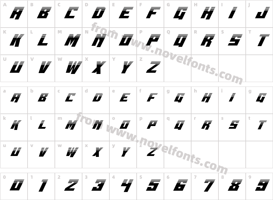 Whiskey Bravo Victor HalftoneCharacter Map