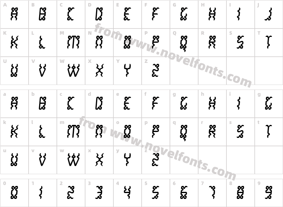 White Lake RegularCharacter Map