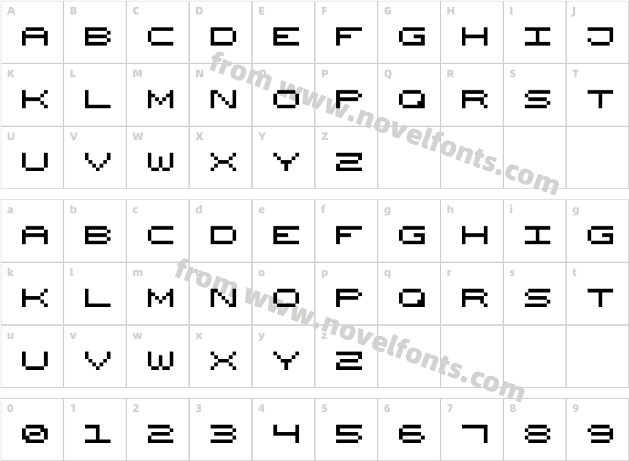 Wide Pixel 7Character Map