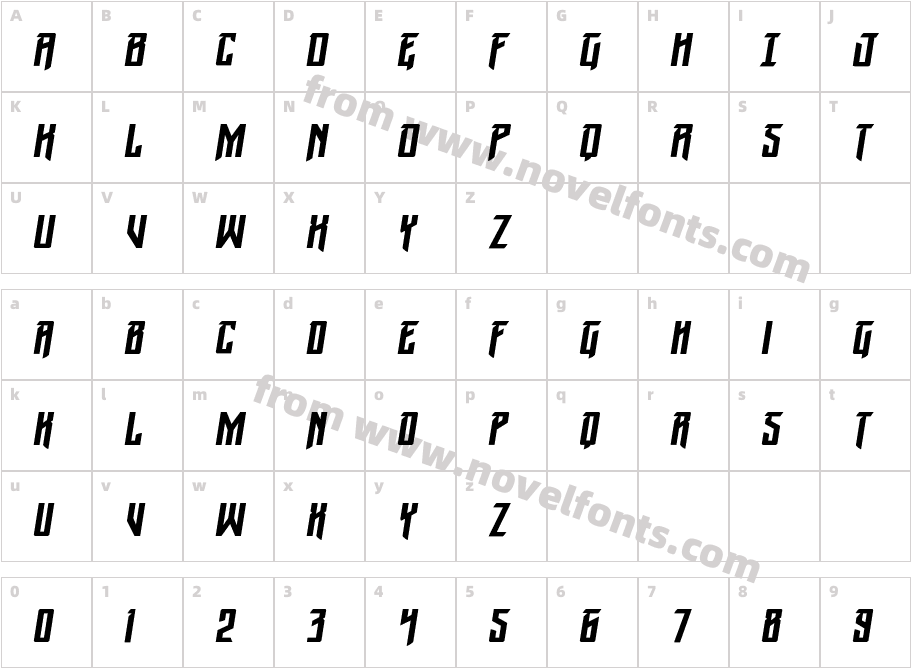 Winter Solstice ItalicCharacter Map