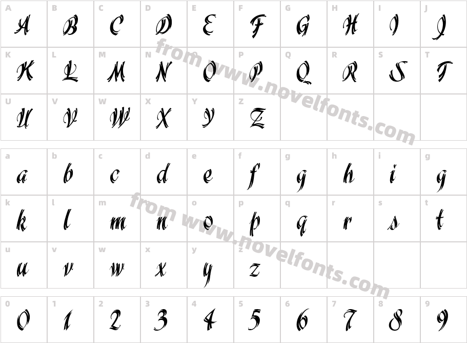 Wisteria ITC TTCharacter Map