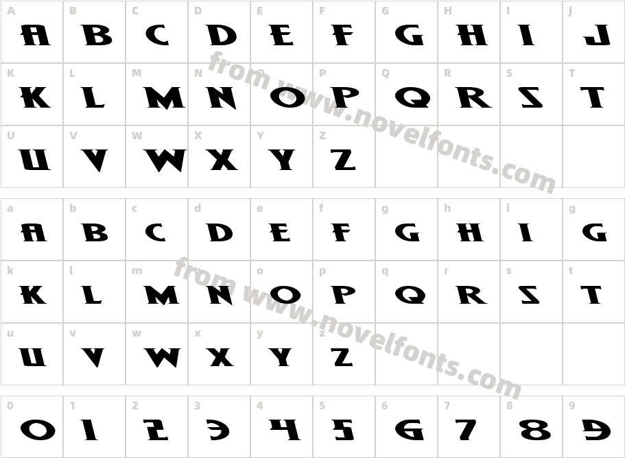 Wolf's Bane II Super Expand LeftalicCharacter Map