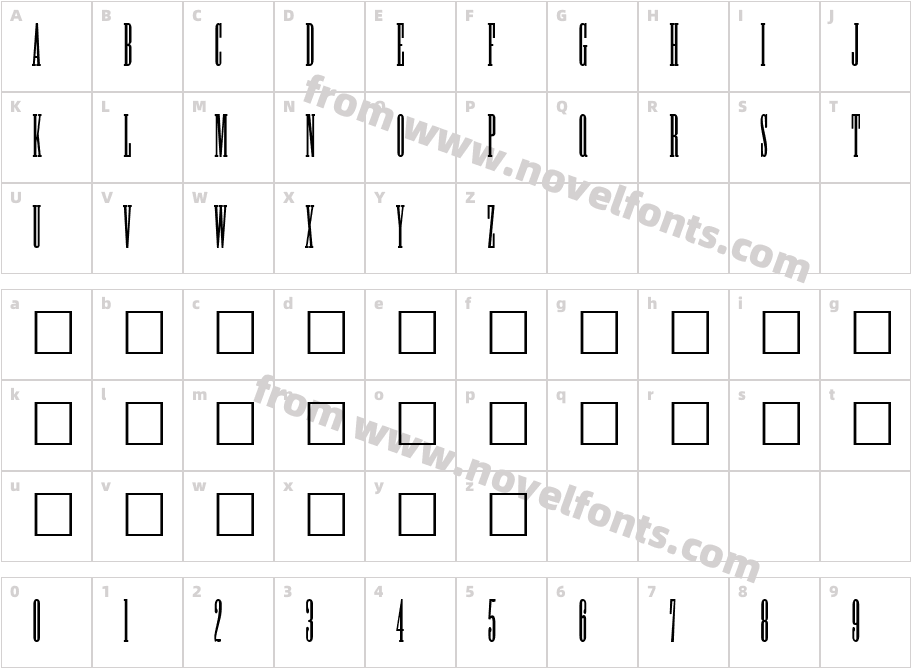 WoodtypeHTF AntiqueXXX CondCharacter Map