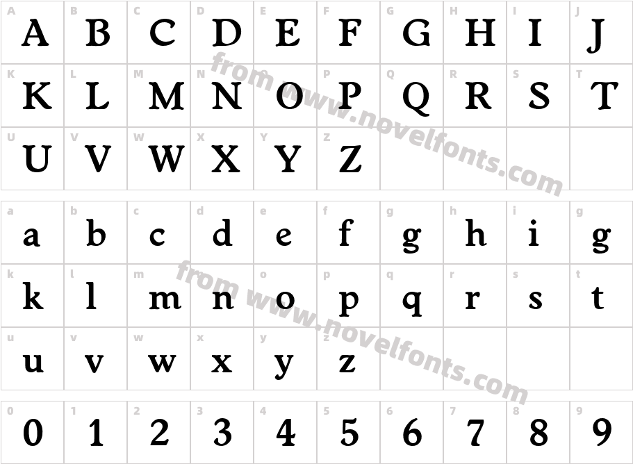 Worcester Serial BoldCharacter Map