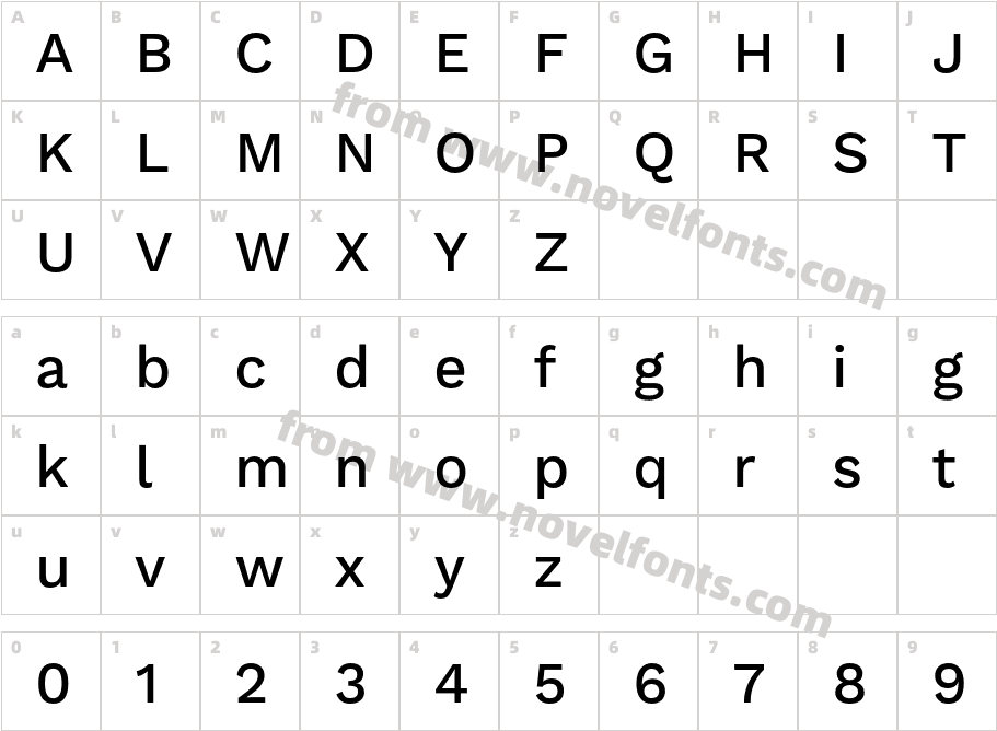 Work Sans MediumCharacter Map