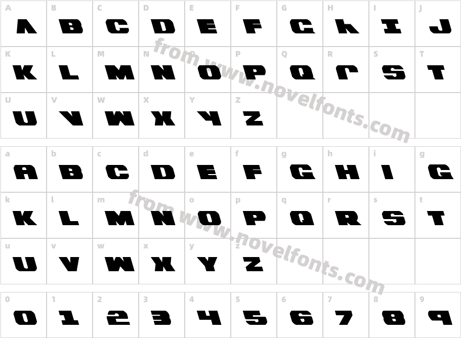 Bummer LeftalicCharacter Map