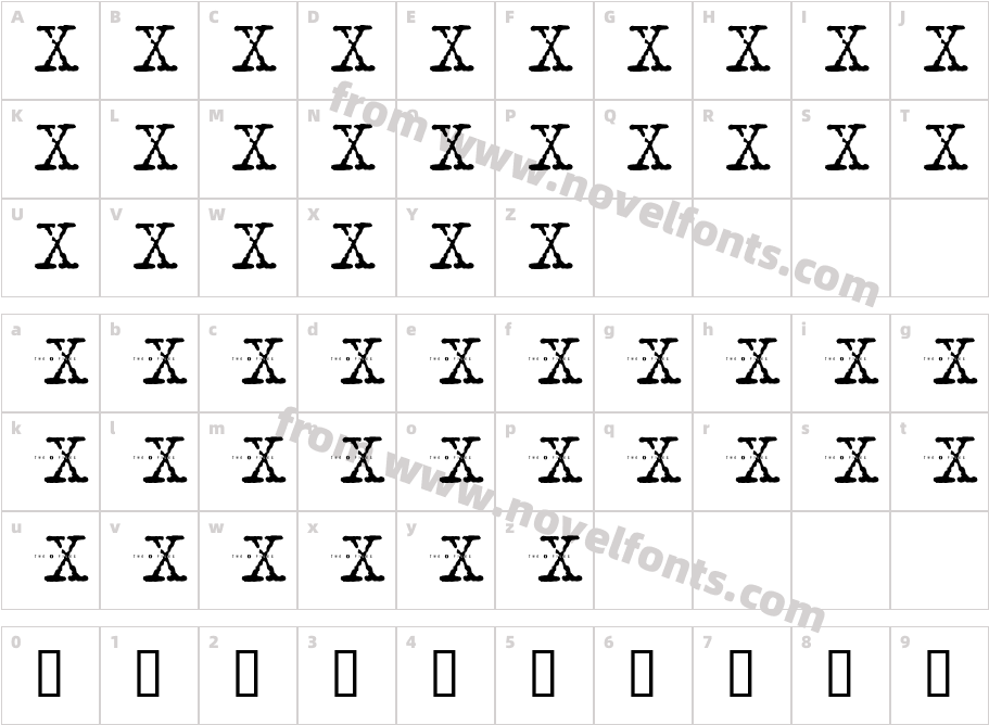 X FontCharacter Map