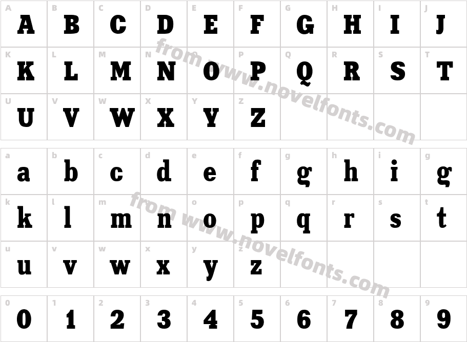 Xenia CondensedCharacter Map