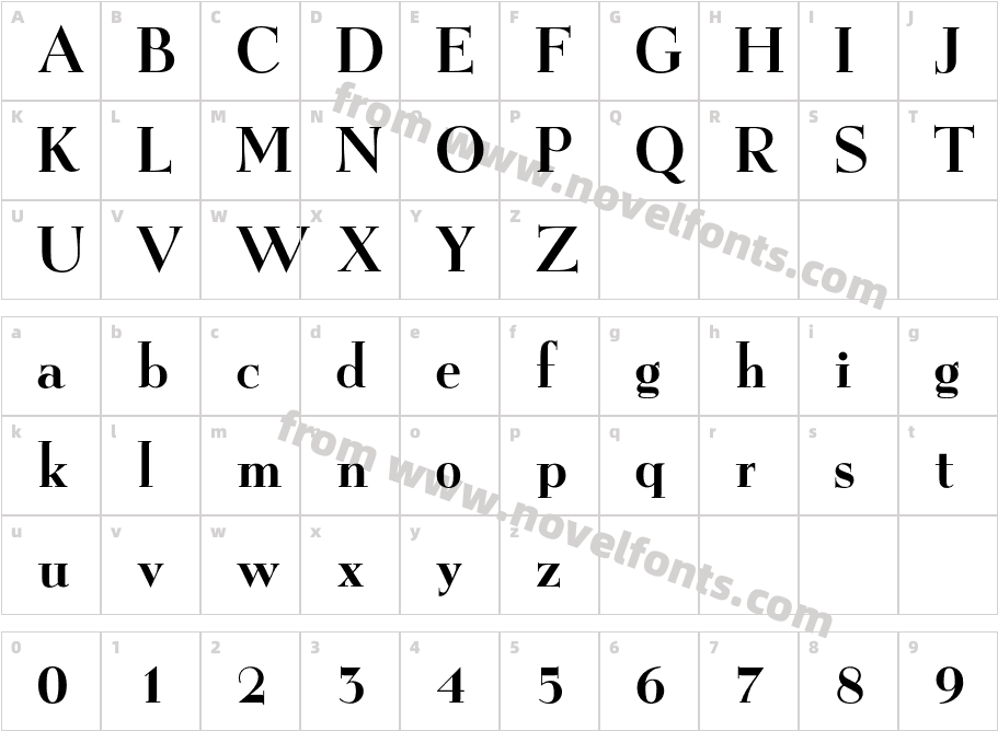 Xenon BoldCharacter Map