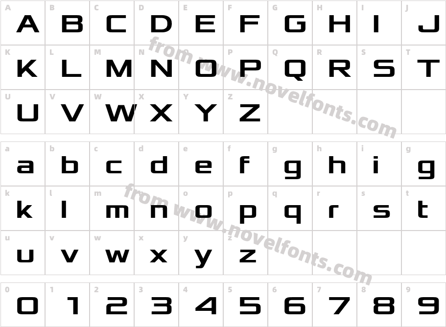 Xolonium BoldCharacter Map