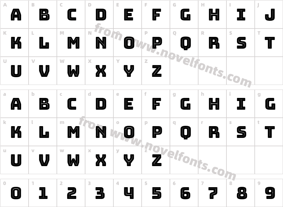 BungeeInline-RegularCharacter Map