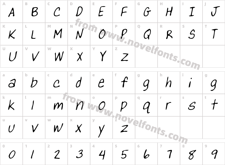 Yanks Hand ItalicCharacter Map