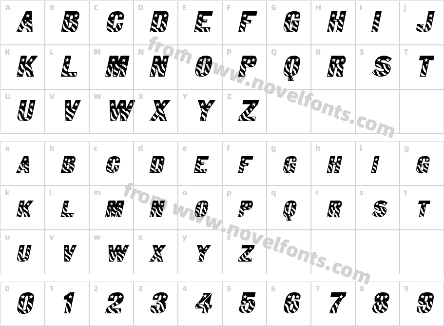 Bunting 1  ItalicCharacter Map