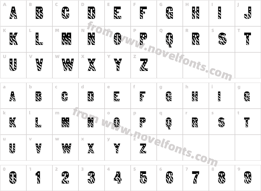 Bunting 1-Condensed NormalCharacter Map