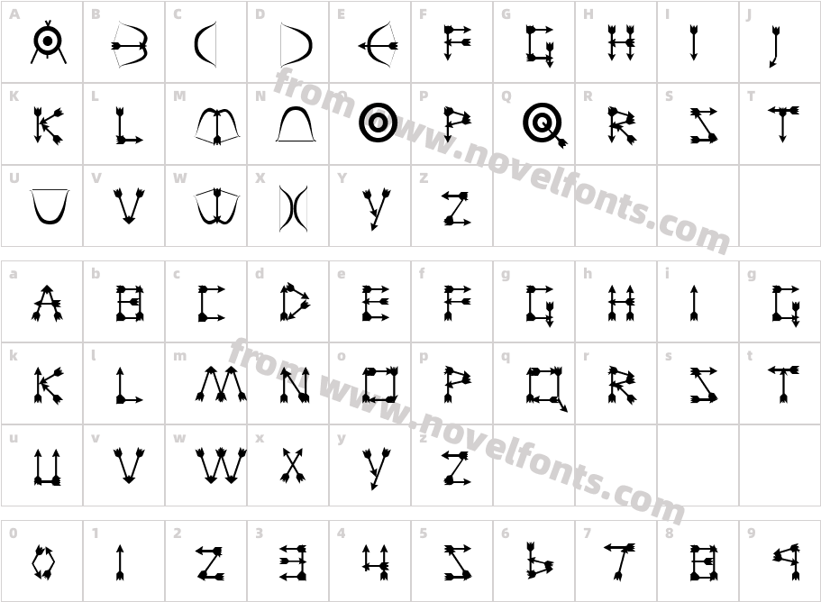 ZENOBIA RegularCharacter Map