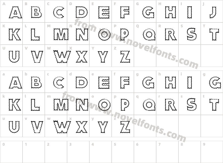 Zagzag CapsCharacter Map
