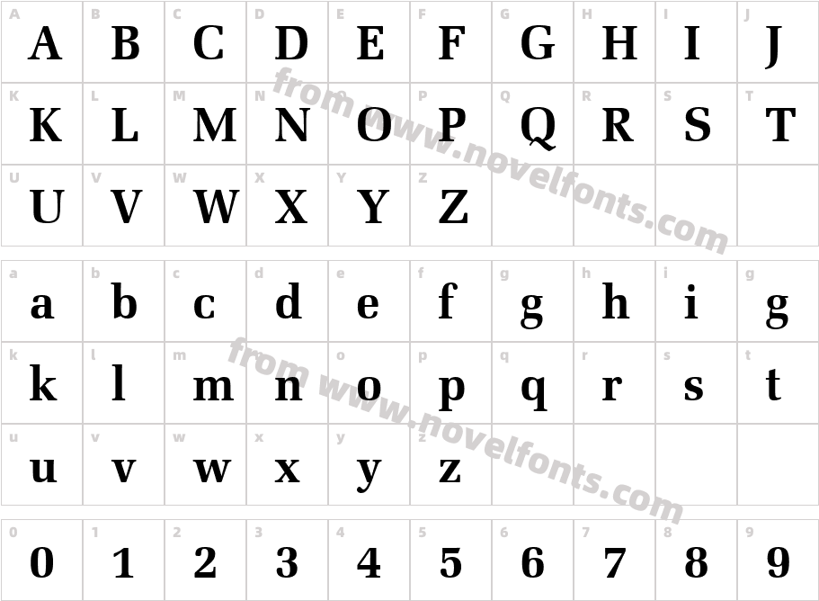 Zapf Elliptical 711 Bold BTCharacter Map