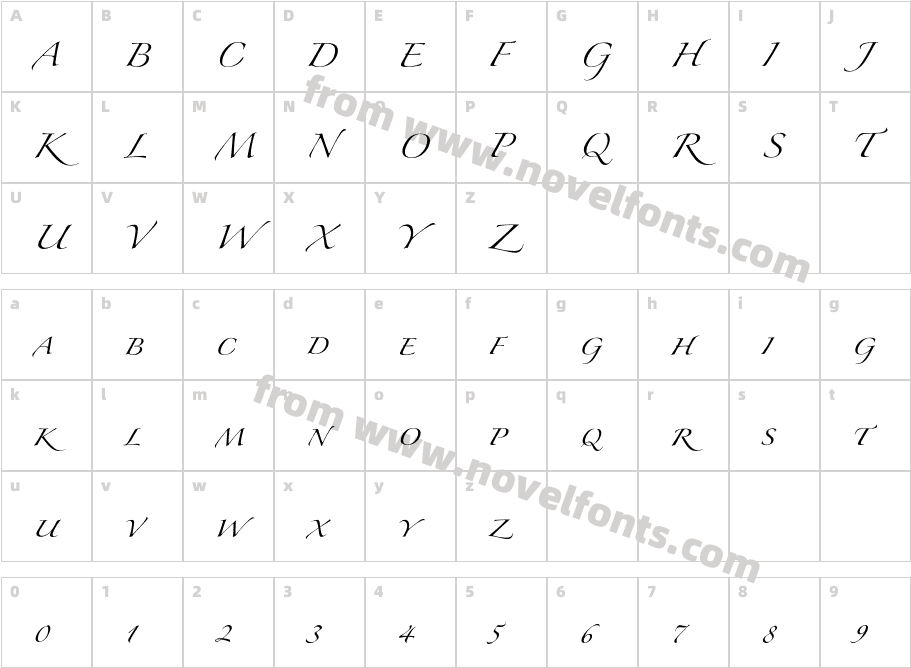 ZapfinoExtraLT-SmallCapsCharacter Map