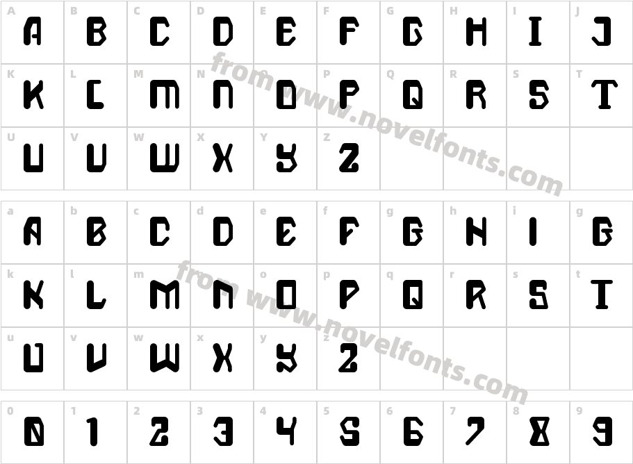 Zavoltra RegularCharacter Map