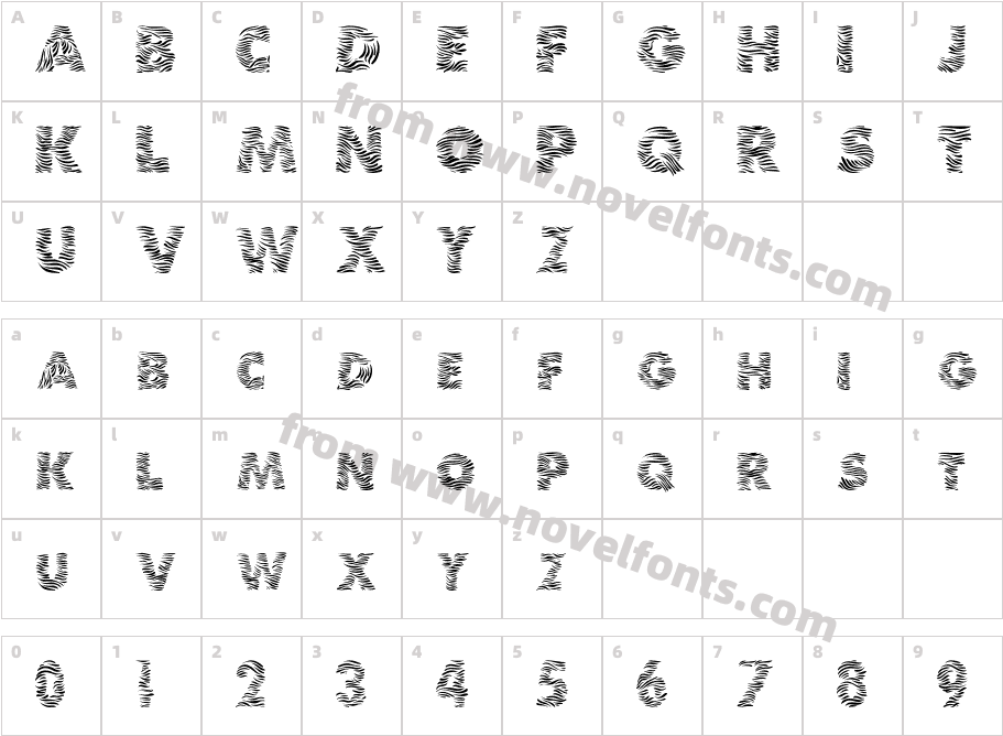 ZebraCharacter Map