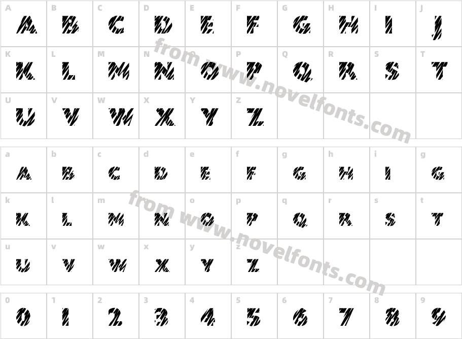 ZebratypeCharacter Map