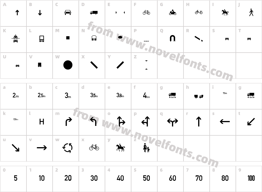 Zeichen Zweihundert RegularCharacter Map