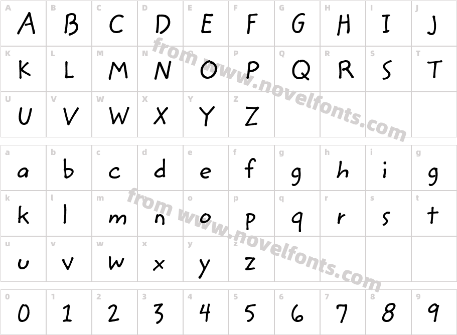 Zemke HandITCCharacter Map